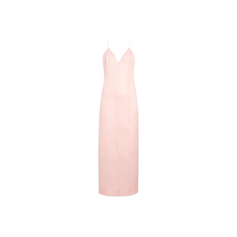 KHAITE Tully V Neck Midi Dress-0