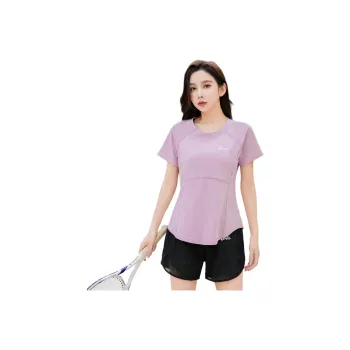 Barbie Yoga T Shirts Women's Coral Pink In Motion