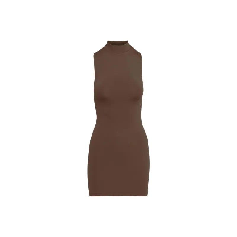 ARITZIA Contour Contour Mockneck Mini Dress Sleeveless Dress Women's Coffee Bean/Coffee Bean-0