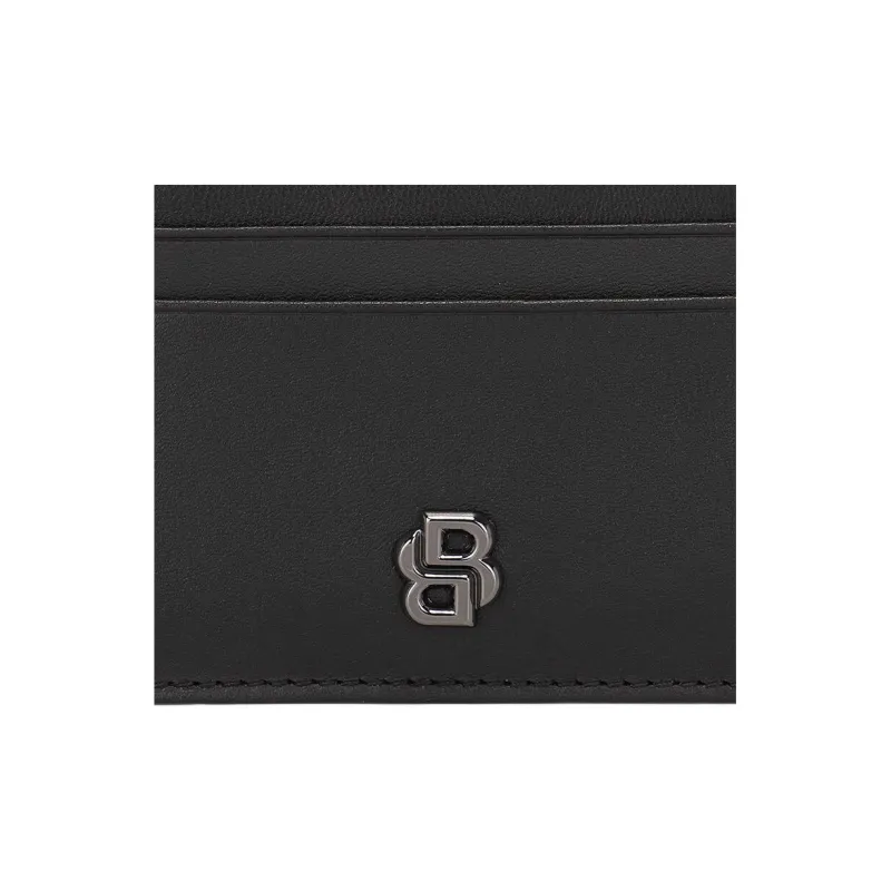 BOSS Leather Card Holder Men's Black-5
