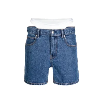 Alexander Wang Low rise Layered Denim Shorts