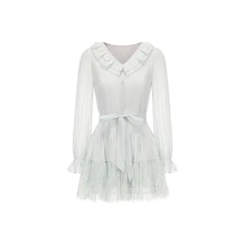CHIWAWAMEME Long Sleeved Dresses Women's Sea Salt Mint