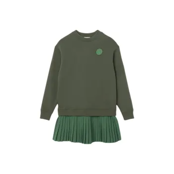 LACOSTE Pleated Sweatshirt Dress