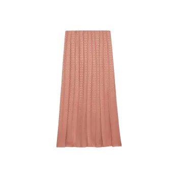 GUCCI Gg Supreme Jacquard Pleated Midi Skirt