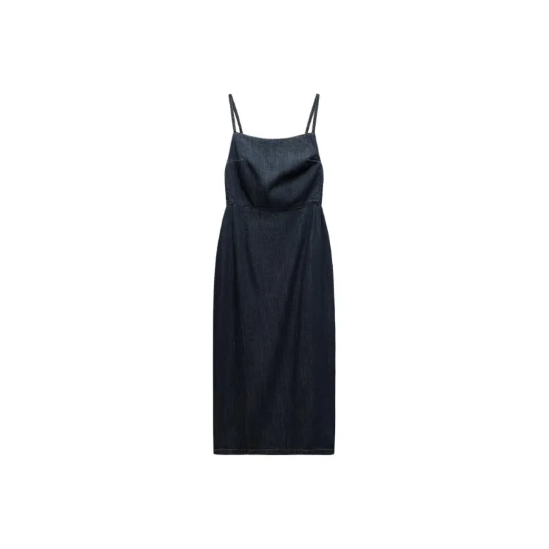 ZARA Slip Dresses Women's Deep Indigo Cyan-0