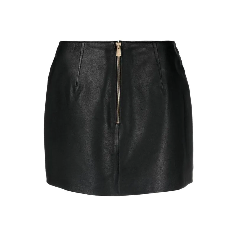 PINKO Leather Mini Skirt-0