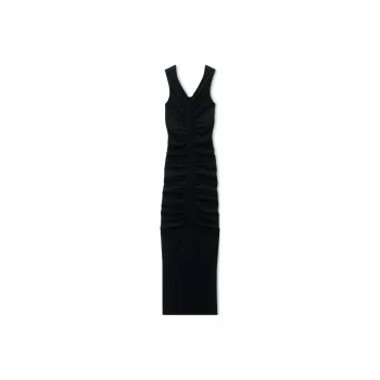 Alexander Wang Ruched Wide V Neck Maxi Dress