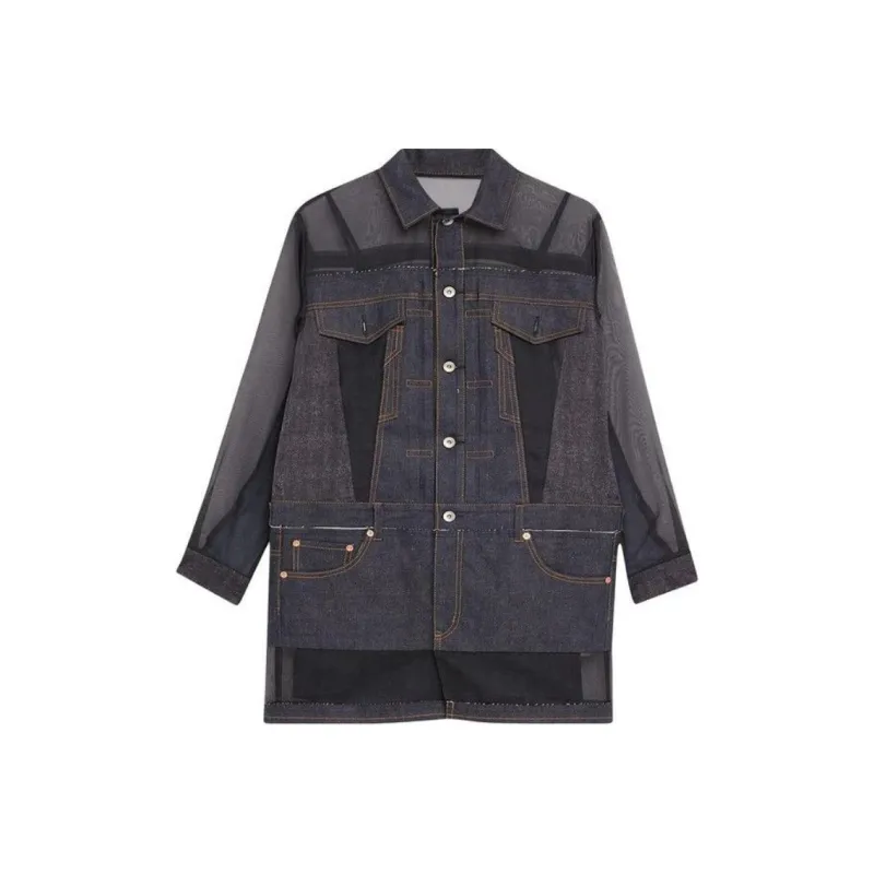 Sacai Denim Mix Dress 'Indigo'-0