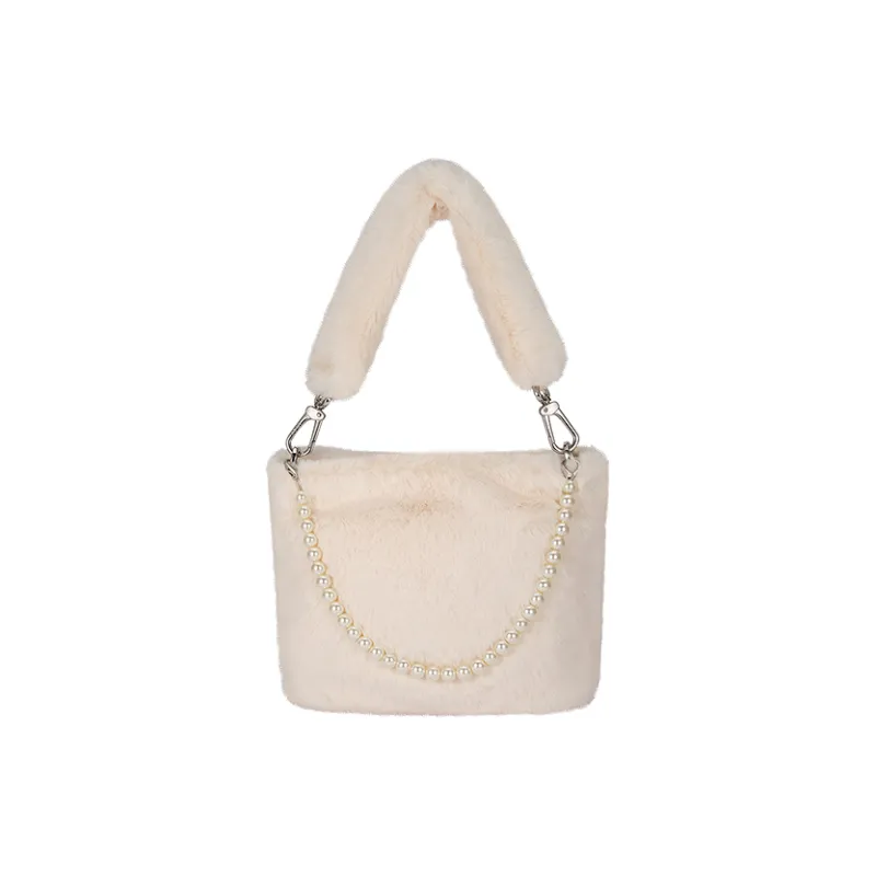 AJIDOU Fabric Cloud Bag, Handbag Medium Size Women's White-0