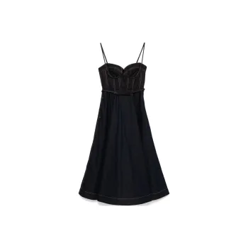 Zimmermann Crush Denim Corset Dress