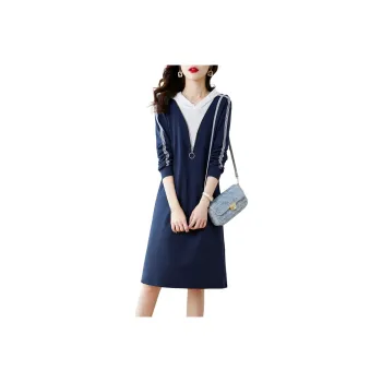XWI Long Sleeved Dresses Women's Royal Blue