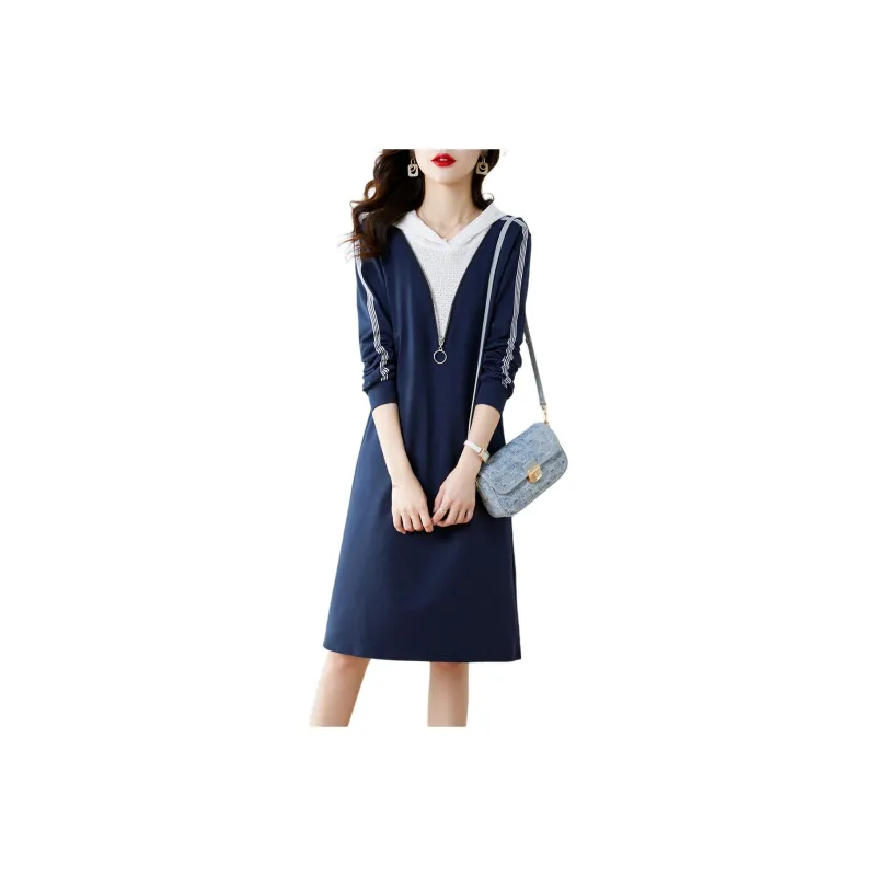 XWI Long Sleeved Dresses Women's Royal Blue-0