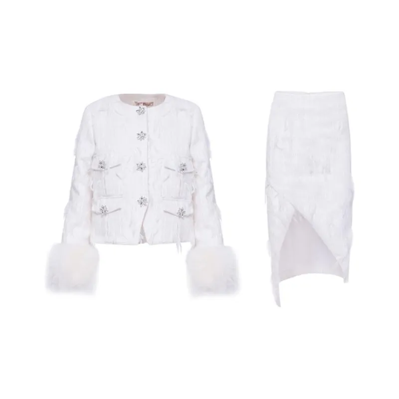 MIMI PLANGE Skirt Set Women's Pearl White-0