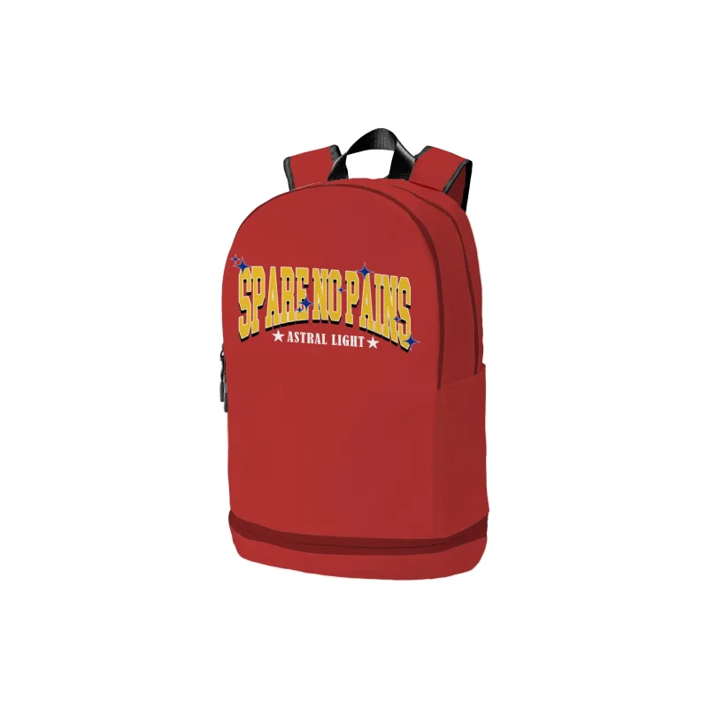 Spare No Pains. Polyester Backpack Regular Unisex Red/White-1