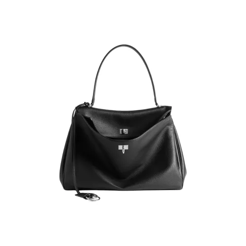 Balenciaga Cow Leather Handbag Large Size Women's Black