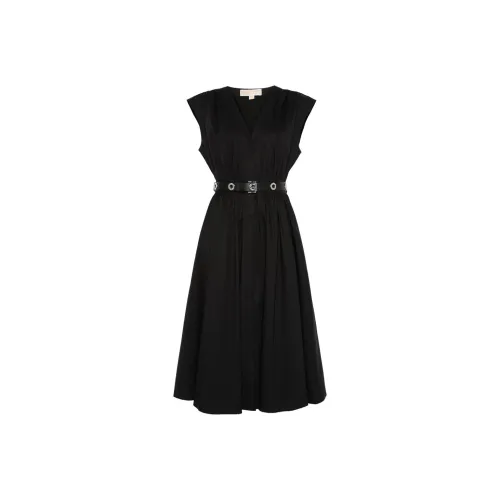 MICHAEL KORS Stretch Organic Cotton Poplin Midi Dress