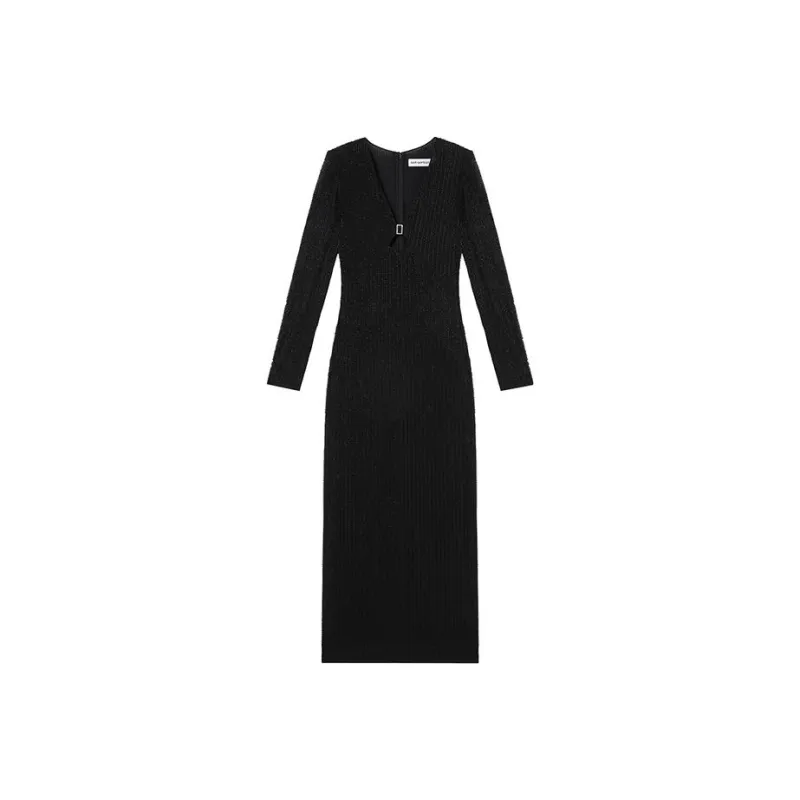 Self portrait Long Sleeved Dresses Women's Classic Black-0