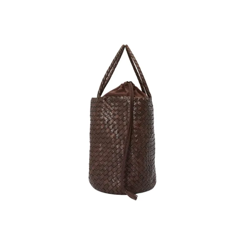 Dragon Diffusion Buffalo Leather Bucket Bag Handbag Women's Brown-2