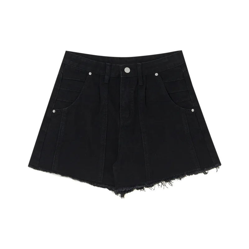 QYPRF Denim Shorts Women's Black-0