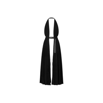 LOUIS VUITTON Belted Open Halter Dress