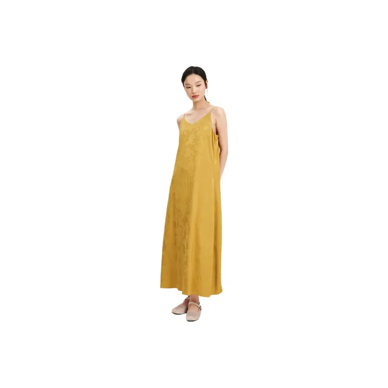 Fragment Slip Dresses Women's Ginger Yellow-0