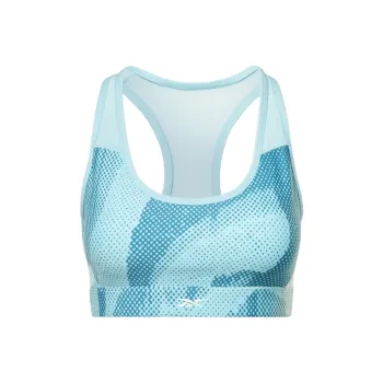 Reebok CYCLED Collection LUX PERFORM ALLOVER PRINT RACER BRA Sports Underwear Women's Blue