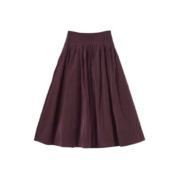 Demana Casual Long Skirts Women's Dark Reddish Purple