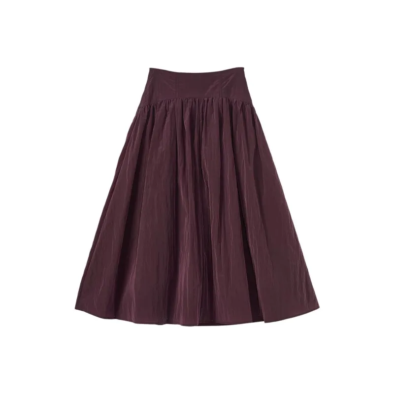 Demana Casual Long Skirts Women's Dark Reddish Purple-0
