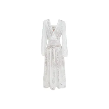 Udon House Long Sleeved Dress Women's White