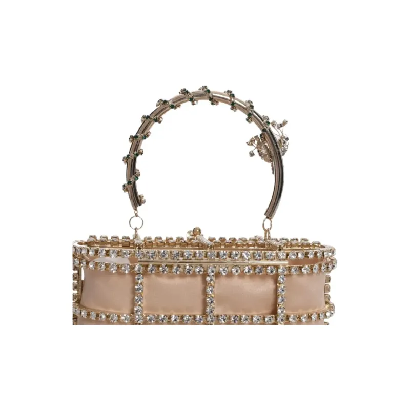 Rosantica Vivetta Collaboration Crystal One Shoulder Handbags Mini Women's Gold-2