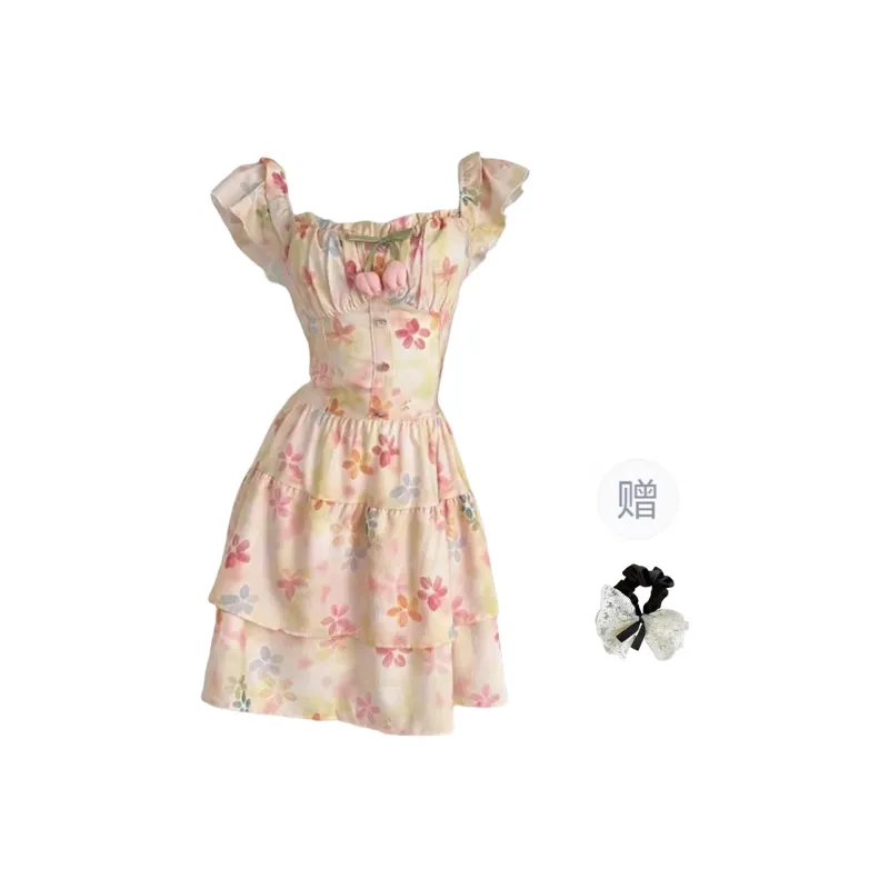 TUSHIFEI Sleeveless Dress Women's Pink-0