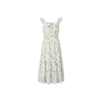 Hopeshow Sleeveless Dress Women's White Base Floral 619