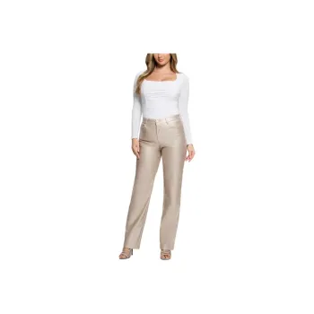 GUESS Leather Pants Women's Gold