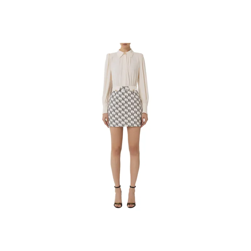 Elisabetta Franchi Long-Sleeved Dresses Women's Butter Black-0