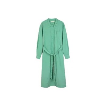 SOLIGHTER Long Sleeved Dress Women's Celadon Tile Green Stripes