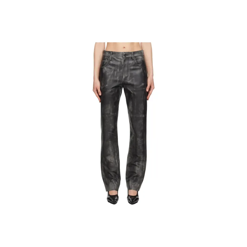 MARNI Leather Pants Women's Black-0