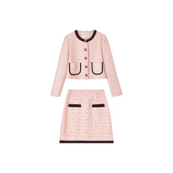 SENTUBILA Two Piece Skirt Sets Women's Pink