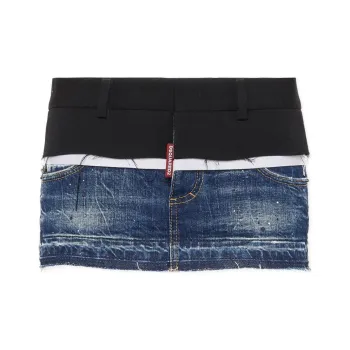 DSQUARED 2 Distressed Mini Denim Skirt