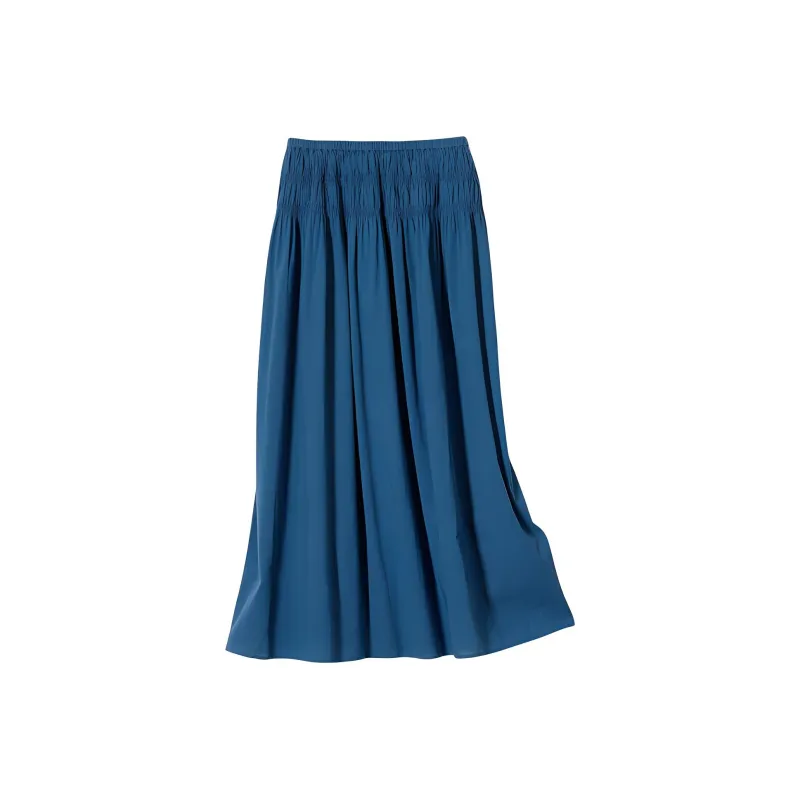 UNIQLO Casual Long Skirt Women's Blue Green-0