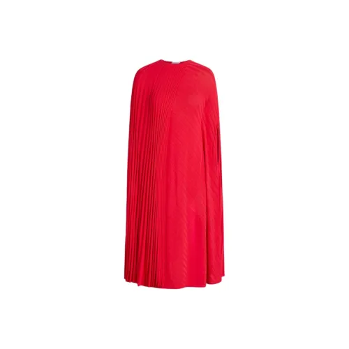 SCANLAN THEODORE Pleated Rib Cape Dress Sleeveless Dress Women's Red/Red