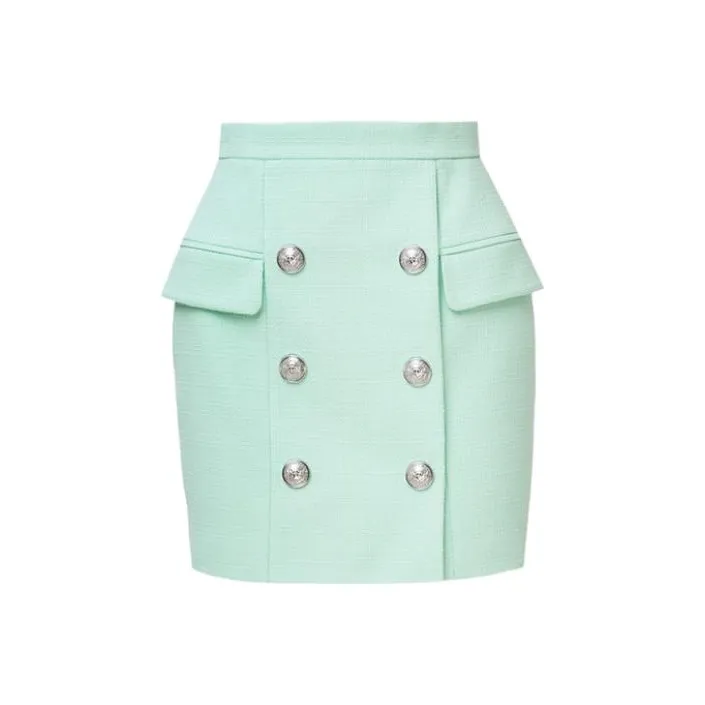 BALMAIN Casual Short Skirts Women's Green-0