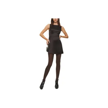 REFORMATION Zenni Satin Dress Sleeveless Dress Women's Dark Brown