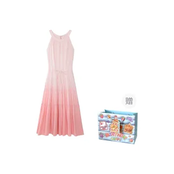 REMOULD Slip Dress Women's Gradient Pink Dress+Waist Cinch Strap