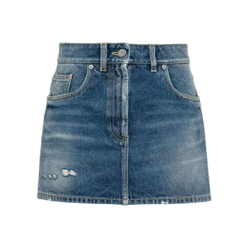 PRADA Denim Short Skirts Women's Blue