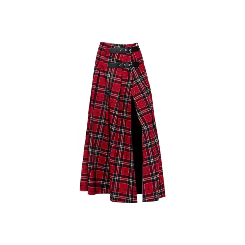 Spicy Gals Casual Long Skirt Women's Red-0
