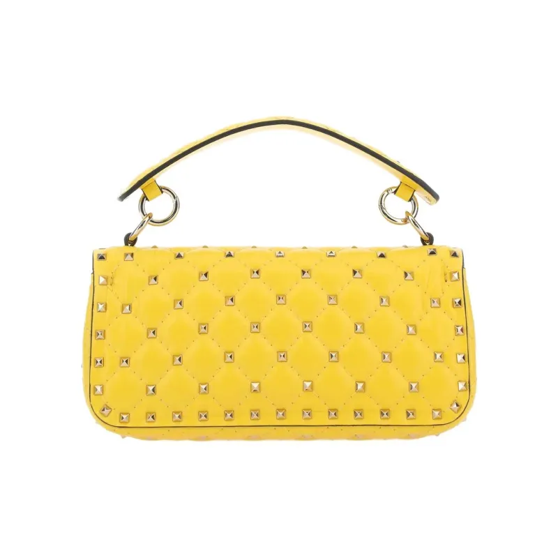 Valentino GARAVANIRockstud Calfskin Shoulder Bag, Crossbody Bag, Handbag Women's Yellow-2