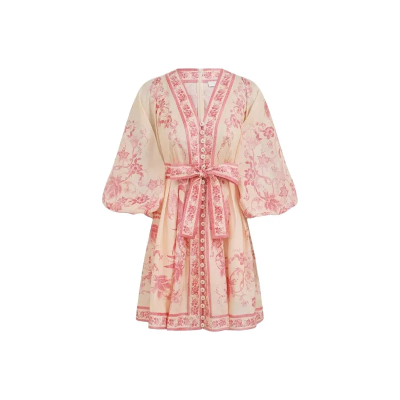 Zimmermann SS25 Long Sleeved Dress Unisex Pink-0