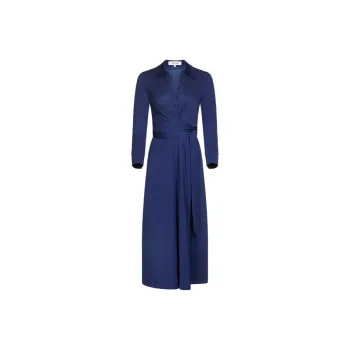 Diane Von Furstenberg SS25 Long Sleeved Dresses Women's Marine Blue