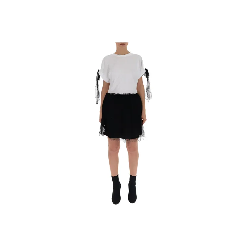 RED VALENTINO Short Sleeved Dress Women's Black White-0