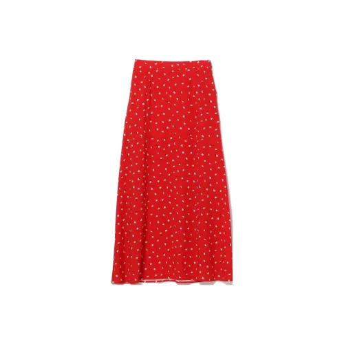 Beams Casual Long Skirts Women's Red